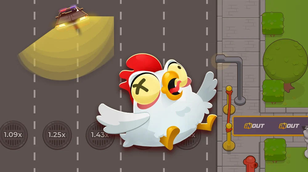 En Chicken Road 2, si el auto atrapa a la gallina se pierde la apuesta